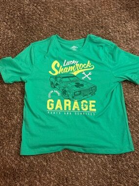 Lucky Shamrock Garage Green Graphic Tee
